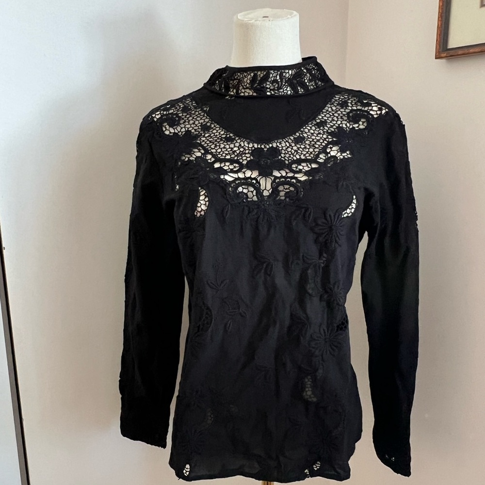 Sea New York Victorian style cotton lace blouse